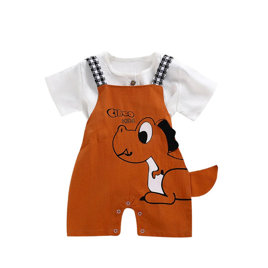 0-3Y Summer Kids Children Casual Baby Cute Cartoon Dinosaur Printing Kids Overalls without T-Shirt