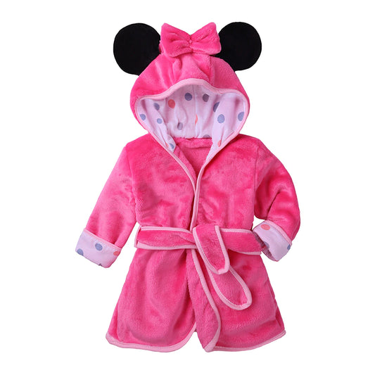 Baby Boy Girls Robes Lovely Children'S Long Sleeve Hooded Kids Bath Robe Kids Clothes Night Gown for Baby Infant Overalls